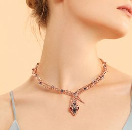Viennois Rose Gold Color Necklace For Women Chokers Necklaces Rhinestone/crystal Chain Necklaces Wedding Party Jewelry J1907133658402