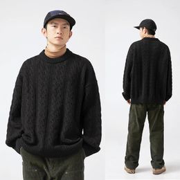 Men's Sweaters Autumn Winter Sweater Men Loose Vintage Long Sleeve Pullover Cityboy Japan Streetwear Fashion Male Knitwear