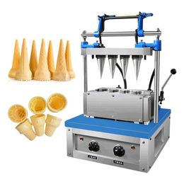 Free shipping to door USA Commercial Food Processing 4 Moulds Set ice Cream Cone Making Machine with Moulds