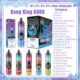 Customer's Best Choice Bang King 6000 Puffs Disposable E Cigarettes Mesh Coil 14ml Pod 850 mAh Battery Electronic Cigs Puffs 6K 0% 2% 3% 5% 24 Flavours Vape Pen Fast Delivery