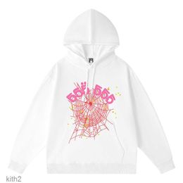 Black and White Designer Hoodie Womens Fashion Clothe Baseball Pullover High Quality Foam Print Spider Web Graphic Pink Sweatshirts Y2k Pullovers Jacke VAX1