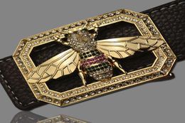 Luxury Brand Belts for Men Women Unisex Fashion Shiny Bee Design Buckle High Quality Waist Shaper Leather Belts X07263298869