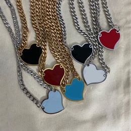 European and American fashion Pendant Necklaces Heart-shaped P home inverted triangle classic necklace metal label street hip-hop 310q