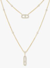 Chains European 925 Sterling Silver Diamond Necklace Ball Double Layer Fine Jewellery For Women9224923