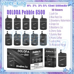 High-end Product DOLODA Pebble 6500 Puffs Disposable E Cigarettes Mesh Coil 13ml Pod 500 mAh Battery Electronic Cigs Puffs 6500 0% 2% 3% 5% 10 Flavours Vape Pen