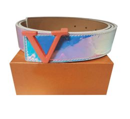 Luxury Belts Men Women Fashion Brand Leather Belt Designer Classic Orange waistbands Buckle Blue Brilliant Colorful Coating 38cm 9803567