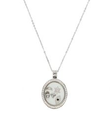 925 sterling silver floating locket necklace fits european lucky symbol open silver necklaces5024399