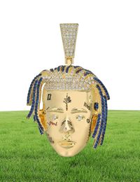 Hip Hop Jewelry Rapper Iced Out Pendant Necklace CZ Iced Out Chains Punk Silver Color Charms Mens Gold Chain Pendant7625562