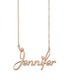 Jennifer name necklaces pendant Custom Personalised for women girls children friends Mothers Gifts 18k gold plated Stainless 9714007