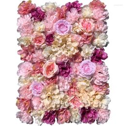 Decorative Flowers 40X60CM Artificial Flower Wall Wedding Supplies Embroidery Rose Decoration Silk Background