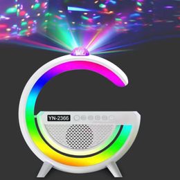 Portable New Mini Wireless Speaker,Dimmable Night Light G Shaped Speaker with Wireless Charger,Colorful Atmosphere Lamp Bedroom Home Decor,Party Favors, Adult Gifts
