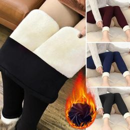 Women's Leggings Winter Women Pants Thick Fleece Elastic Skinny High Waist Soft Tummy Control Windproof Thermal Lady