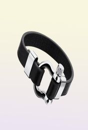 Trendy Jewellery Hip Hop Leather Bracelet Men Stainless Steel Mens Fashion Accessories Black casual Bracelets Charm Bangles Gifts6591191