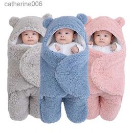 Sleeping Bags Winter Warm Baby Sleeping Bag Envelope Soft Newborn Baby Wrap Blankets Newborn Sleepsack Cotton Thicken Cocoon for Baby 0-6MonthL231225