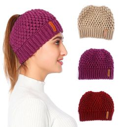 Winter Beanie Hat Soft Stretch High Messy Knit Womens Warm Cap9574325