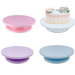 Baking Pastry Tools Plastic Cake Turntable Diy Decorating Anti Slip Ring Round Cakes Plate Rotating Rotary Table Supplies Tool Jy0 Dh6Nx