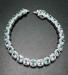 100 925 Sterling Silver Bracelet Tanzanite Green Spinel 5mm stone Women Bracelet for gift 2105242460838