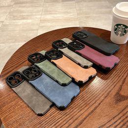 Simple Matte Soft Leather Phone Case For iPhone 15 14 Plus 13 12 11 Pro Max 7 8Plus SE Lens Protection Shockproof Silicone Cover 100pcs