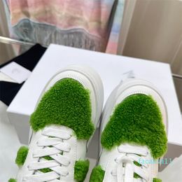 Thick sole wool integrated shoes women riot leather shoes designer outdoor facade fashion thick sole high top sports shoes size