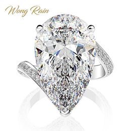 Wong Rain Luxury 100% 925 Sterling Silver Created Moissanite Gemstone Wedding Engagement Diamonds Ring Fine Jewelry Whole 2011246l