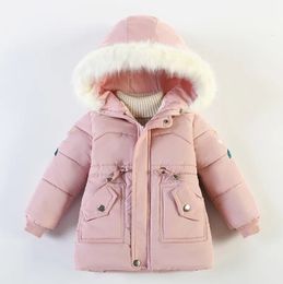 Anno Ragazze Cappotti Piumino con cappuccio a maniche lunghe per vestiti da bambina per bambini Capispalla invernale addensato per bambini 4-6 anni 231225