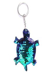 Cute Turtle Shiny Keychain Sequins Key Chain Keychains for Women Cars Bag Accessories Pendant Key Ring porte clef3875962