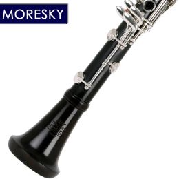 MORESKY Professional Ebony Clarinet bB Tune 18 Key Silver Plated Copper Solid Wood SR-136