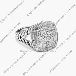 2024 Collection Wedding Rings DY Ethnic Ring For Women Vintage 1:1 High Quality Station Loop Cable Hoop Punk Jewellery Band full diamond