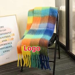 Scarves Scarves Scarf Autumn and Winter Multicolor Thickened Plaid Scarf Same Length Warm Shawl For Men and Women Scarves 230807