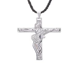 Johnny Hallyday guitar pendant necklace men Jewellery 316 stainless steel floating locket charms Christian Crucifix8337479