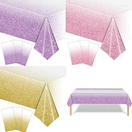 Table Cloth 1Pcs Gradient Colour 137 274Cm Plastic Shiny Polka Dots Disposable Waterproof Tablecloth For Wedding Party Decoration