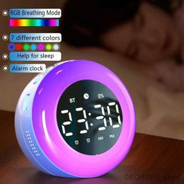 Mini Speakers 2023 Bluetooth Speaker Alarm Clock Color Night Light Music Player Charging Digital Clock Best Gift Portable Bedside Night Light