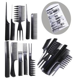 Dropship 10pcs Professional Salon Hair Combs Kits Barber Cutting Comb Brushes Antistatic Hairbrush Hair Care Styling Tool Set9056840