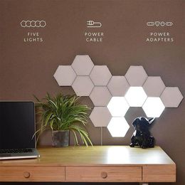 White DIY Quantum Lamp Touch Sensor wall lamps LED Hexagon Light Magnetic Modular night light Creative lights270a