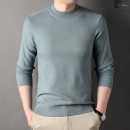 Men's Sweaters High Quality Half Turtleneck Wool Sweater Casual Pullover Winter Warm Knitwear