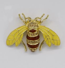 Whole Brooch Rhinestone Enamel Honey Bee Fashion Pin brooches Jewellery gift C1017093413765