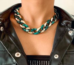 Chains Exaggerated Acrylic Resin Choker Chunky Thick Necklaces Gothic Miami Curb Cuban Collier Female Neck Vintage Jewelry3161139