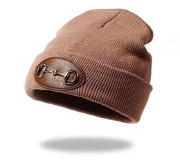 Hat PU Casual Beanies For Men Women Warm Knitted Winter Hats Fashion Solid Hiphop Beanie Hat Unisex Cap9701250