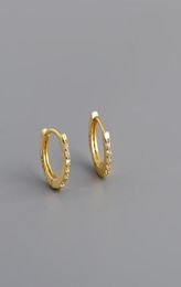 12 Mix Design Real 925 Sterling Silver Earring Stud Whole High Quality Fashion Small Hoop Circle Young Girls White Gold Earrin89588265026