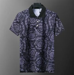 New Cotton Men's Clothing Pattern Color Classic Shirt Short Sleeve Quality casual shirts embroidery designs Business Social Polo Men