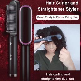 Straighteners Profissional Hair Electric Straightener Comb Tourmaline Ceramic Hair Smart Heated Brush Electric Brush Hair Straightener