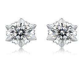 Snowflake Stud Earrings 925 Sterling Silver Jewellery 65mm 10 Carat Diamond Moissanite Earrings For Women Wedding Gift1806153