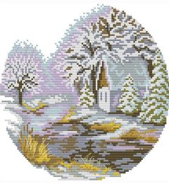 Promotional patterns cross stitch counted fabric diy embroidery kit beginner sewing wall crafts landscape winter painting home dec2949890