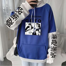 Haruku Manga Jujutsu Kaisen Geto Suguru Anime Hoodie Clothing Long Sleeve Korean Fashion Hip Hop Oversize Patchwork Sweatshirt