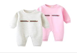 Baby Brand Rompers Autumn Winter Newborn Cotton Thicken Warm Jumpsuits Infant Letters Printed Onesies Toddler Kids Romper4686960