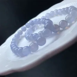 Link Bracelets Natural Blue Lace Agate Bracelet Women Healing Gemstone Crystal Strand Bangles Lovers Jewelry Gift 1PCS 8MM