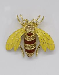 Whole Brooch Rhinestone Enamel Honey Bee Fashion Pin brooches Jewellery gift C1017094384357