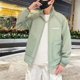 Men's Jackets College Style Varsity Jacket For Men Bomber Windbreakers Zipper Coats Spring Autumn Loose Cargo Casual