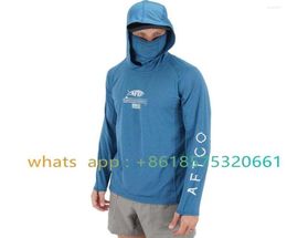 Hunting Jackets Aftco Fishing Hoodie Shirt For Men And Women Long Sleeve Hiking With Mask Uv Neck Gaiter Top5366750