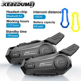 Talkie Motorcycle Intercom Bluetooth Helmet Headset for 2 Rider Intercomunicador Moto HandFree Call Interphone Wireless Earphone Q230830